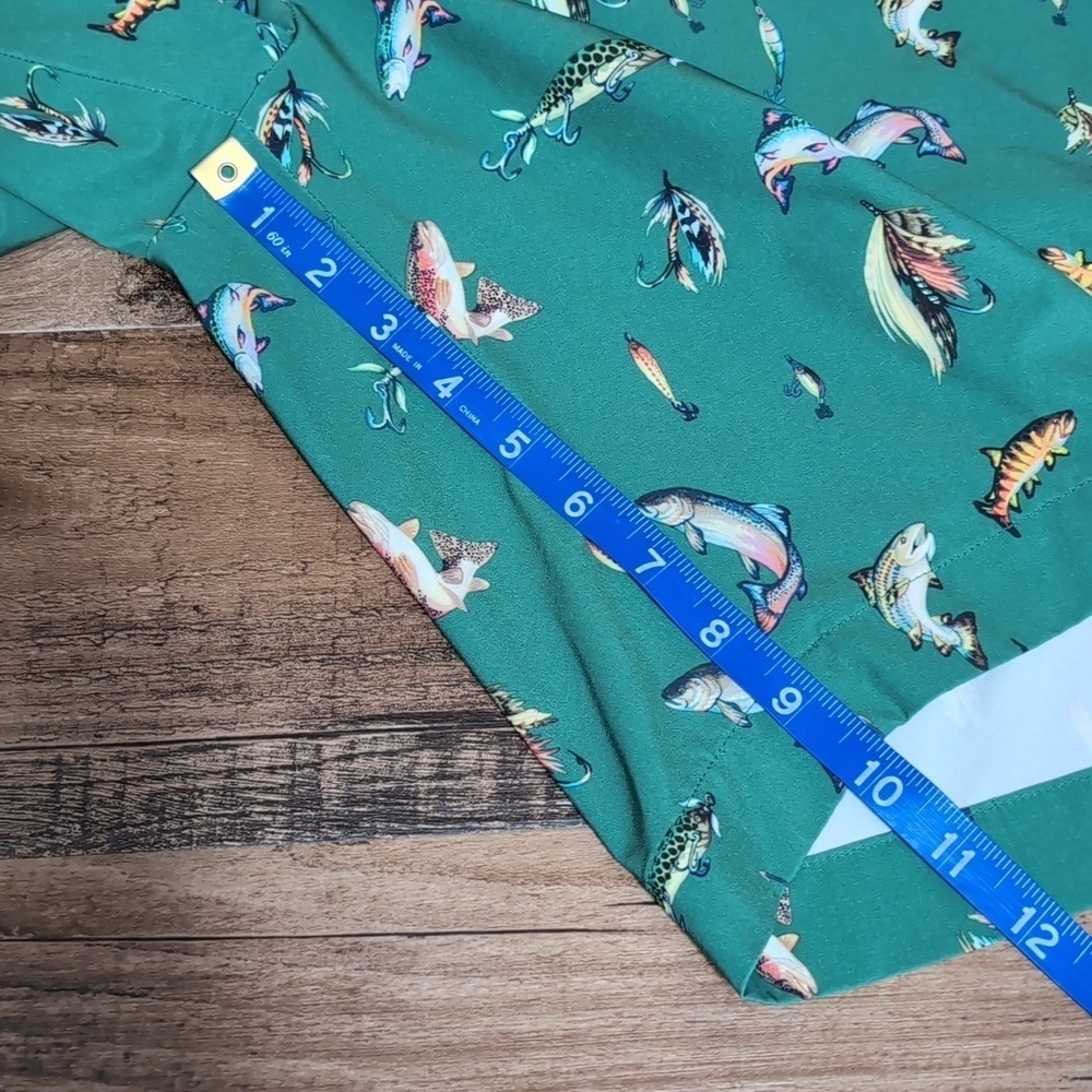RLX Ralph Lauren Fishing Lure Print Golf Shorts Size 35x10" In Green - Picture 9 of 11